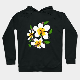 Sampaguita Flowers With Cherries & Leaves Hoodie